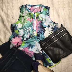 ❤️ LIZ CLAIBORNE Watercolor Tank Top